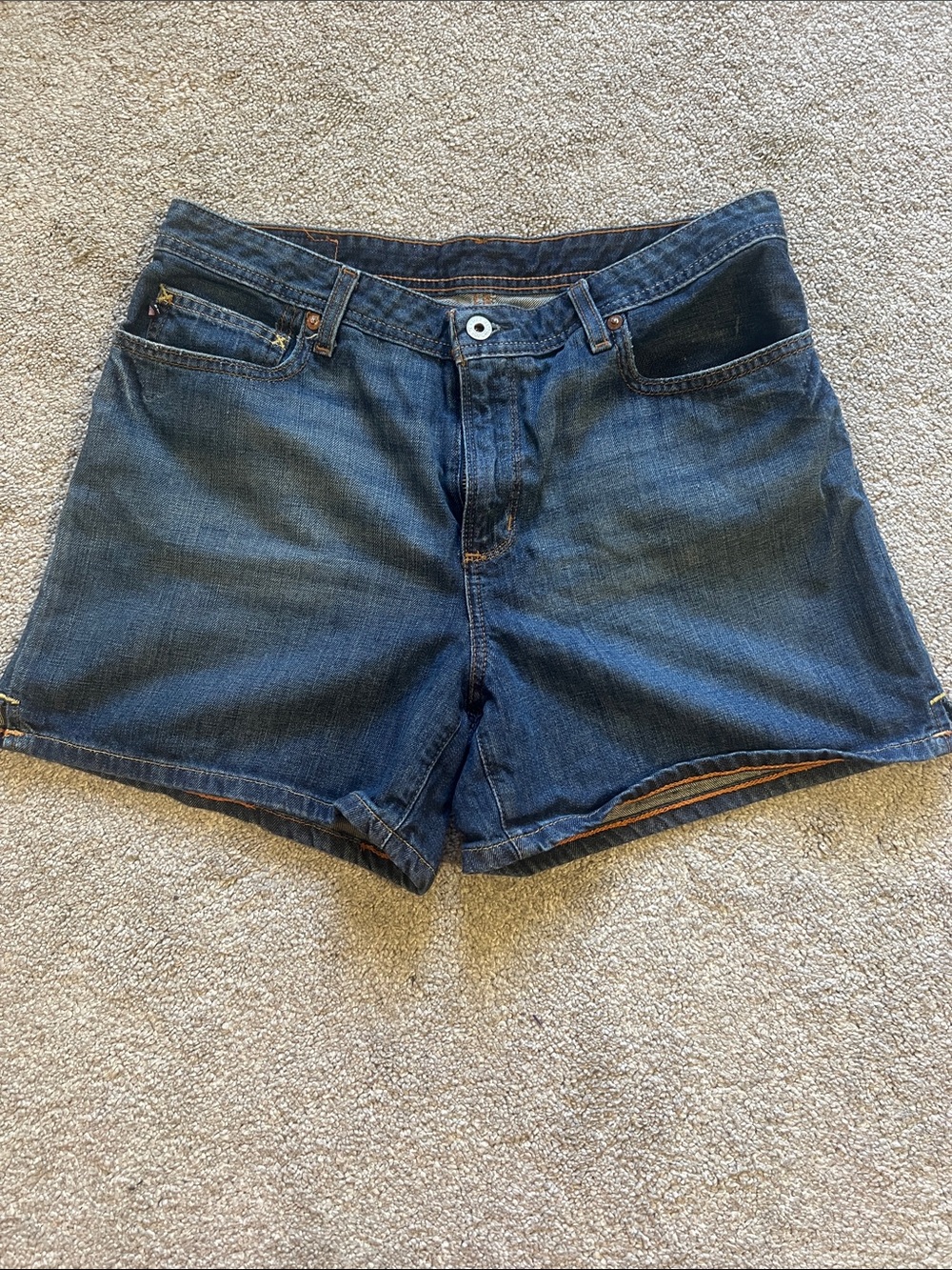 Polo Jeans Ralph Lauren Saturday Shorts 12 Y2K Dark Wash Denim Jean Shorts